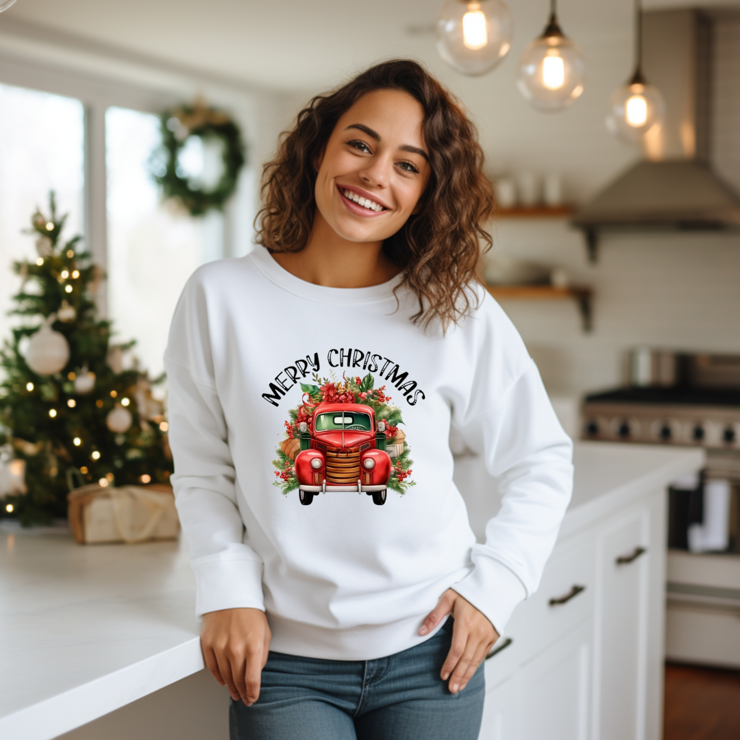 Merry Christmas Red Truck Sweater