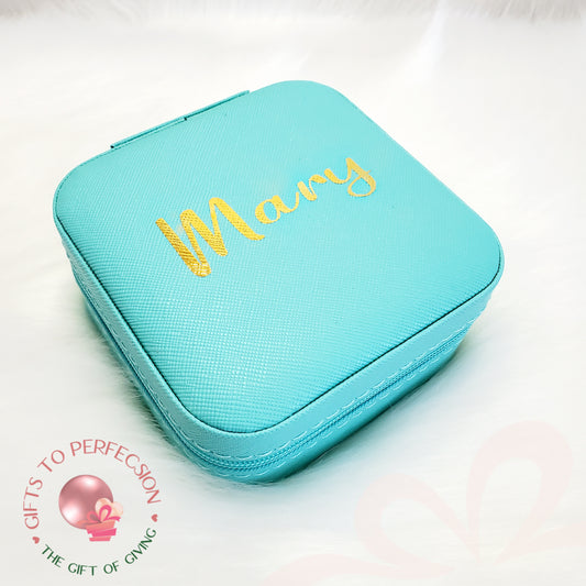 Mint Green Travel Jewelry Case