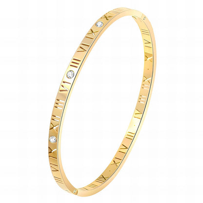 18K Gold Plated Stainless Steel Roman Luxe Bracelet