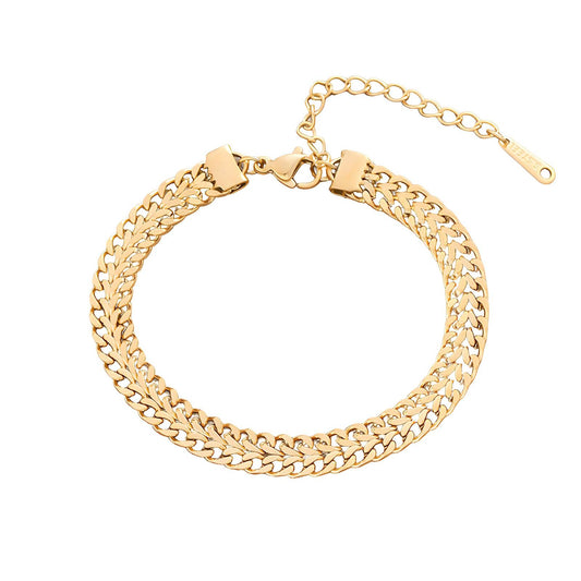 18K Gold Plated Stainless Steel Cuban Style Bracelet